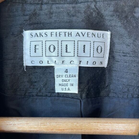 Saks Fifth Avenue Raw Silk FOLIO Collection Blazer - Picture 4 of 11